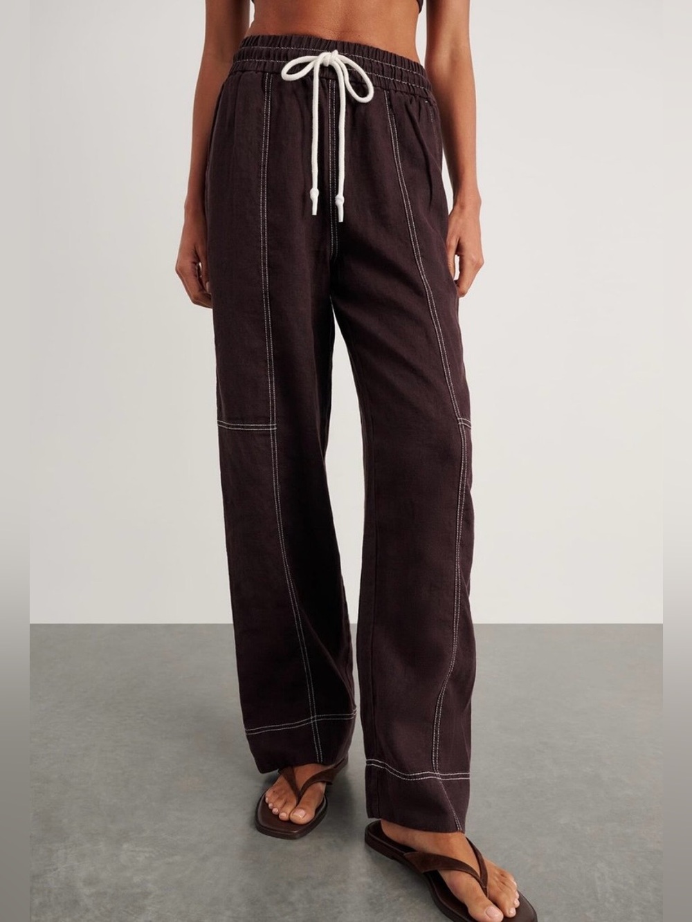CHALME Australia Linen Blend Relaxed Leg Pant - Picture 4 of 15